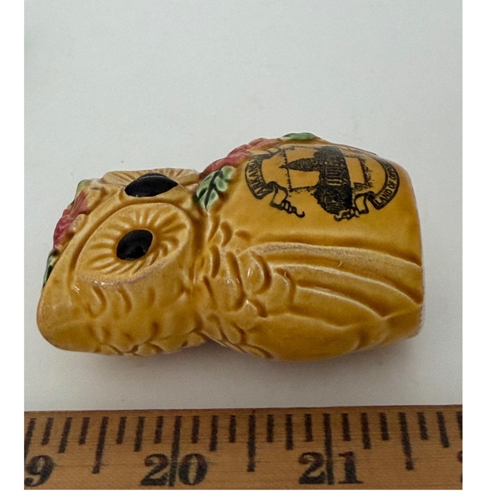 VTG Arkansas Souvenir Owl Salt Pepper Shakers Ceramic Japan 1970s Kitsch 3.5" - Picture 4 of 4